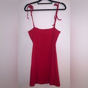 Red Ribbed Bodycon Style Sundress